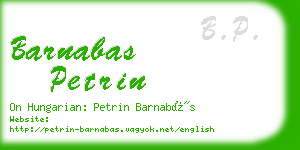 barnabas petrin business card